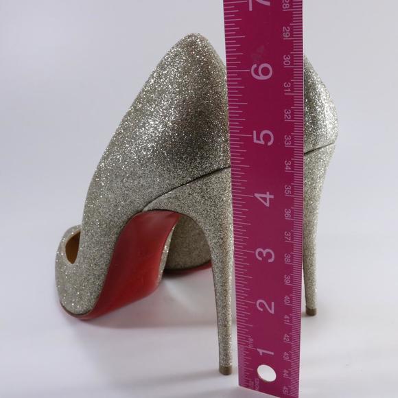 Pigalle Follies 100mm Ivory Champagne Gold Glitter Evening Pumps d121 - Picture 10 of 12